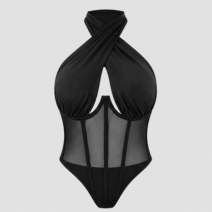 Corsetto con scollo all'Americana