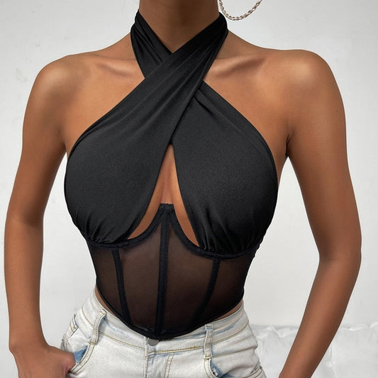 Corsetto con scollo all'Americana
