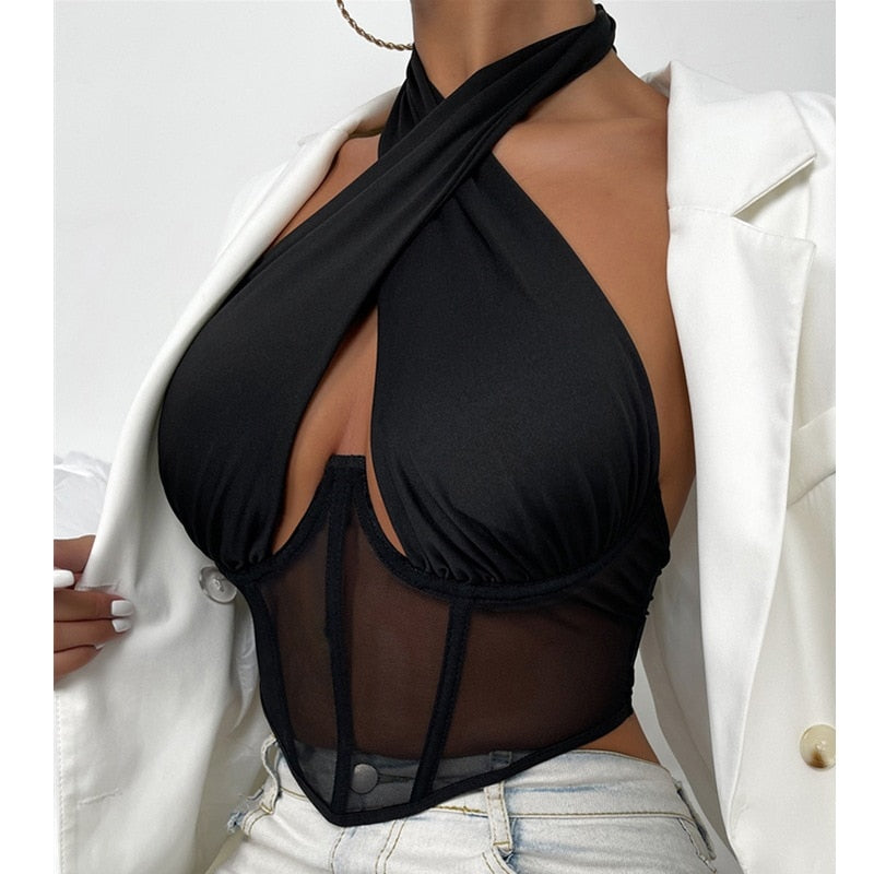 Corsetto con scollo all'Americana